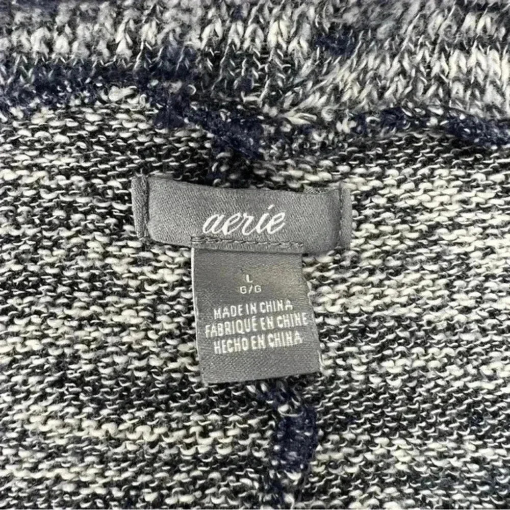 Aerie Blue and White Cowl Neck Marled Soft Pullover Sweater Women’s L - Picture 5 of 6